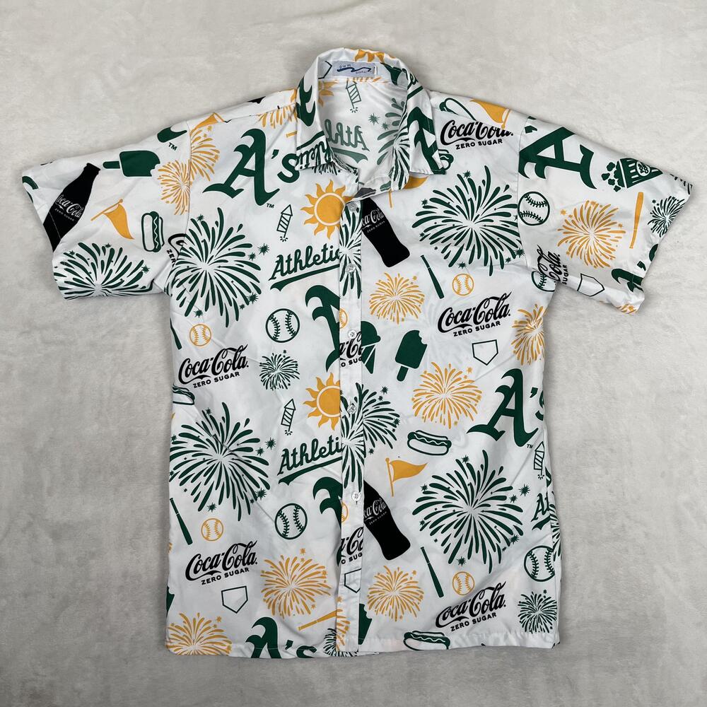 Oakland Athletics Shirt Mens Medium White MLB Baseball SGA All Over Print